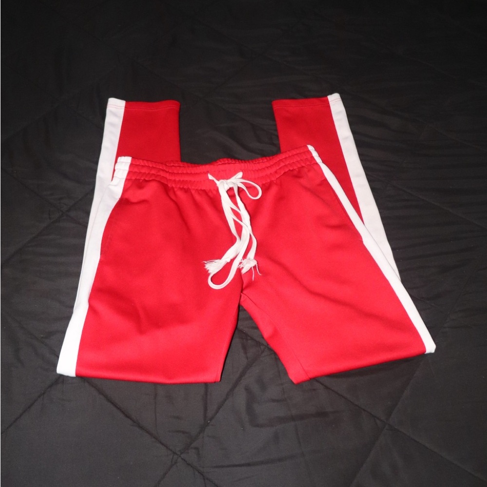 Red Kids Bottoms with White Stripes